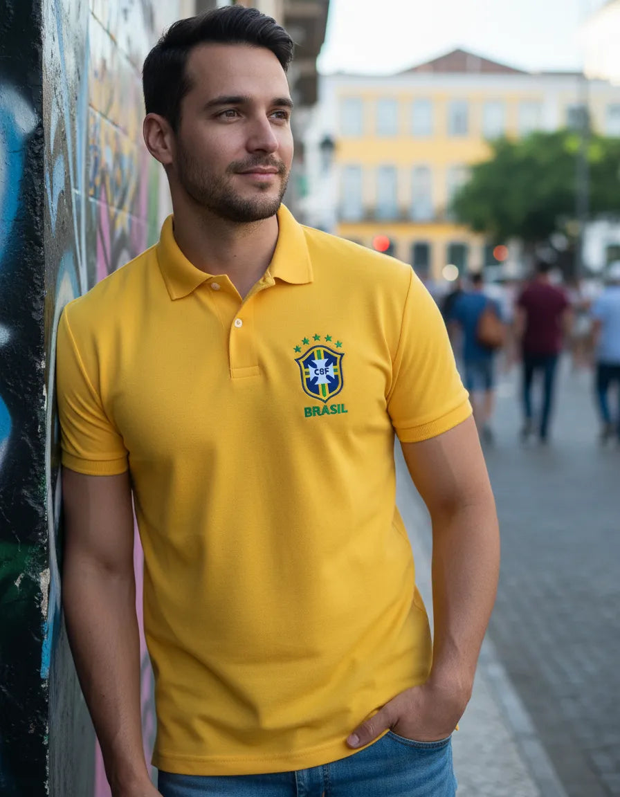 🇧🇷 CAMISA POLO SELEÇÃO - COPA DO MUNDO 2026 - 100% ALGODÃO PIQUET 🇧🇷